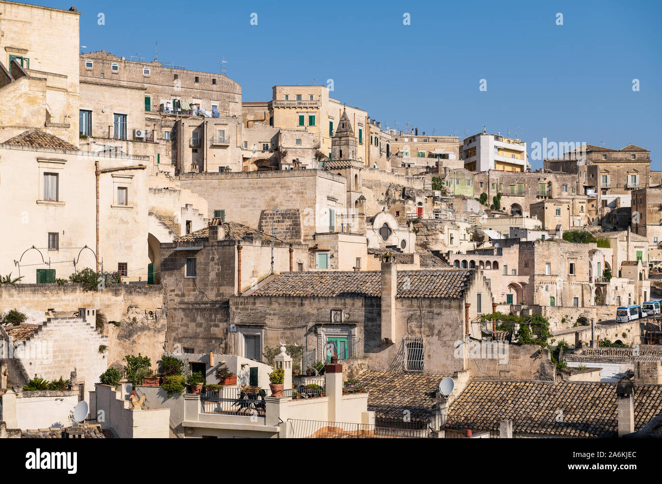 Vista del Sasso Barisano Matera , Italia Foto Stock