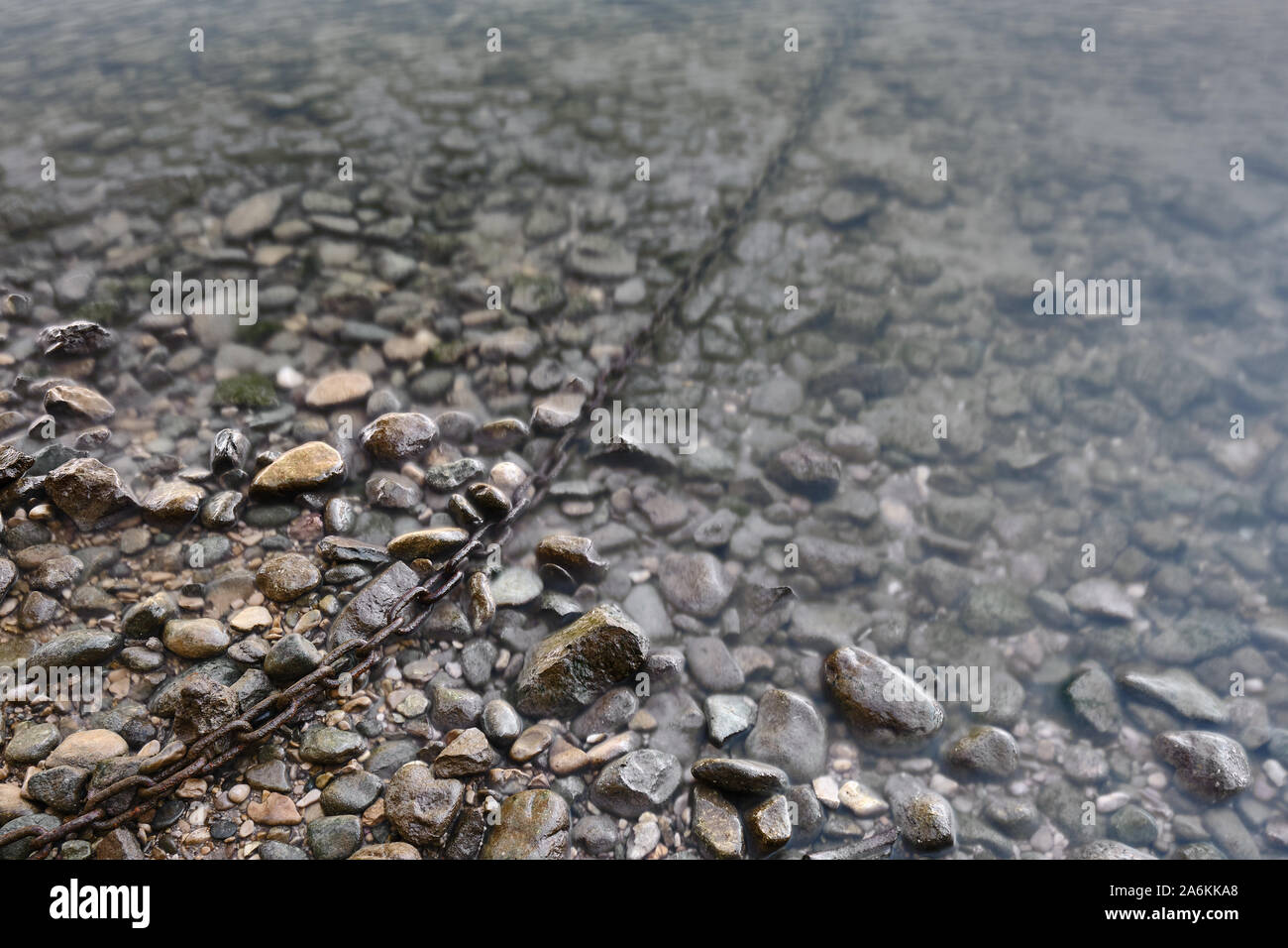 Alta Vista angolo di ciottoli di fiume Foto Stock