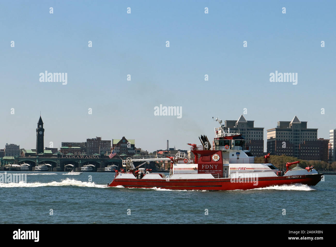 New York Fire Boat Foto Stock