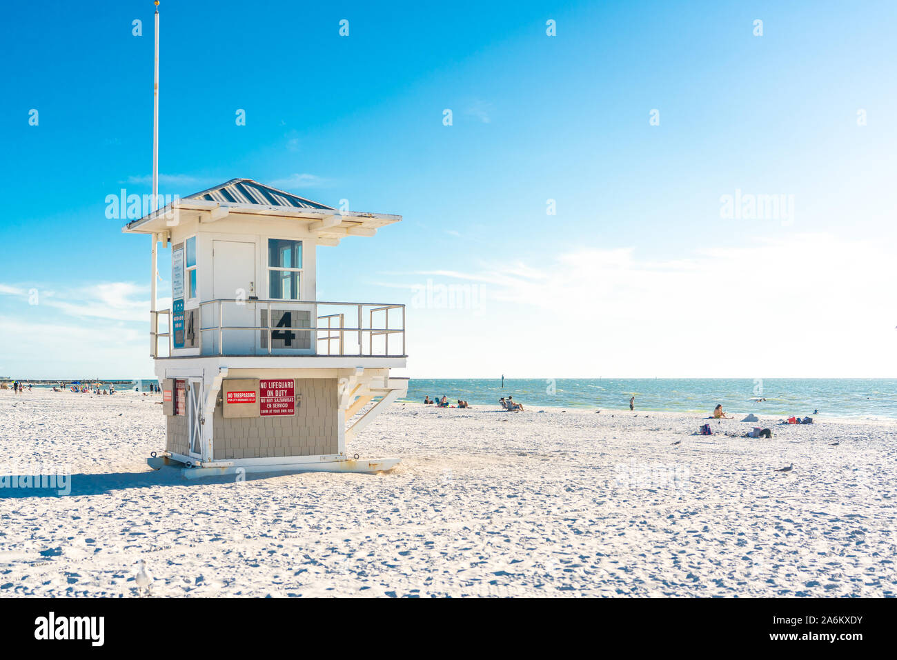 Clearwater Beach con una bella sabbia bianca in Florida Foto Stock