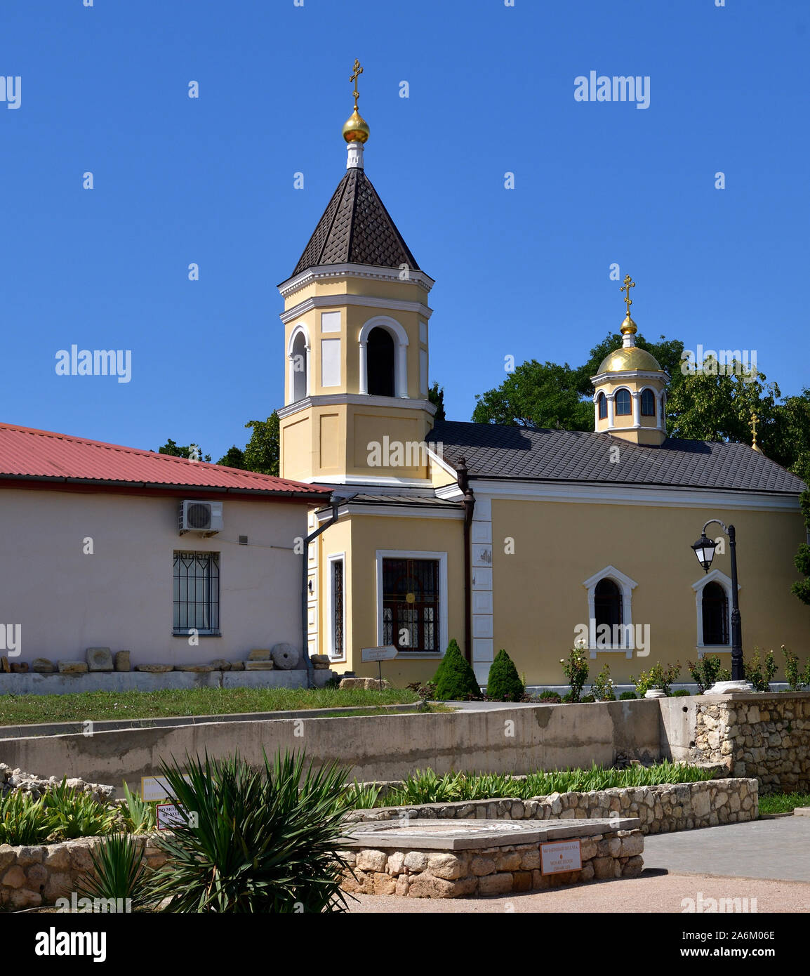 Sebastopoli, Crimea - luglio 3.2019.chiesa dei Sette Santi di Kherson Martyrson museo del territorio della città antica di Khersones Tavricheskiy Foto Stock