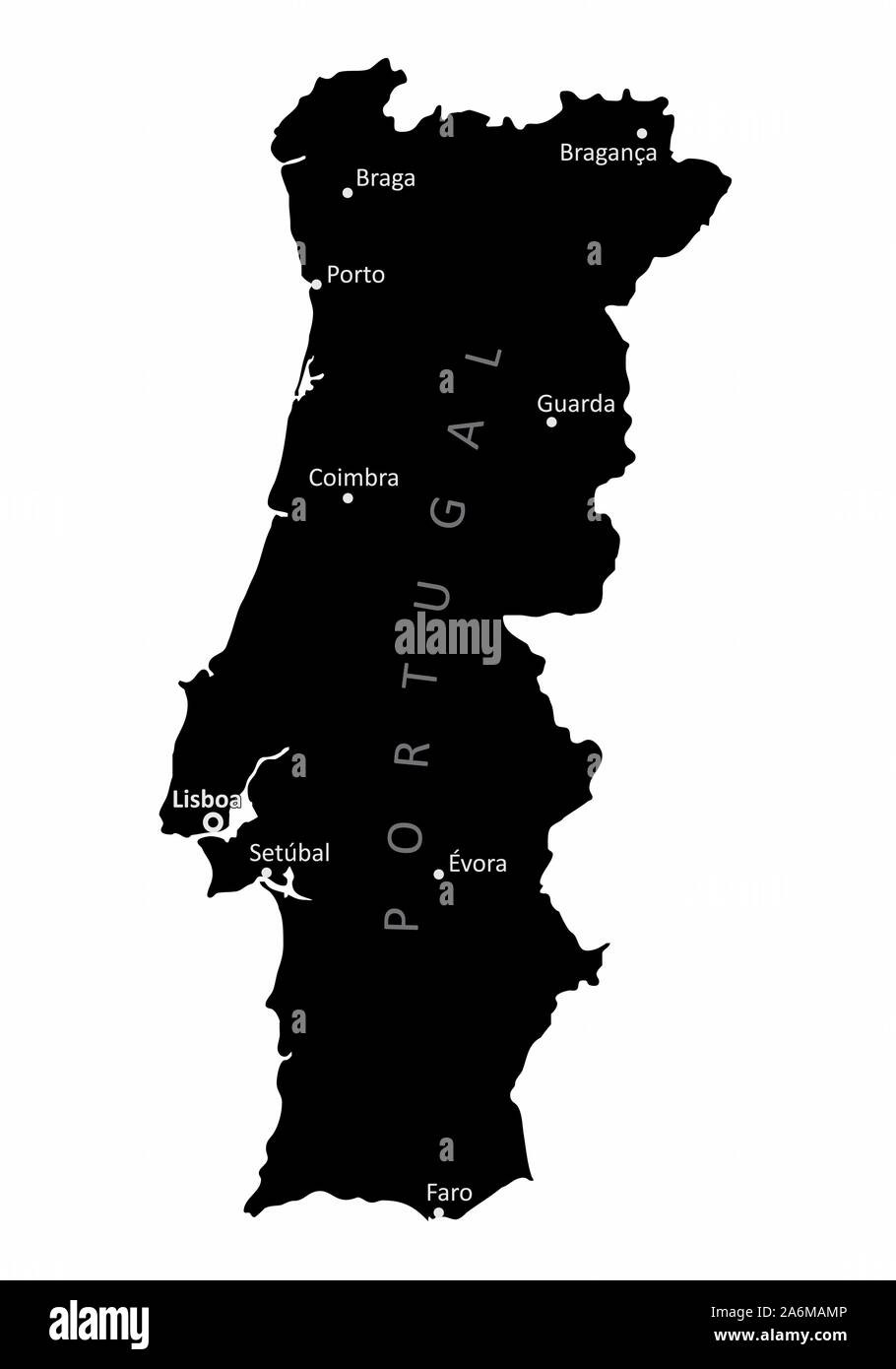 Il Portogallo mappa isolato Illustrazione Vettoriale