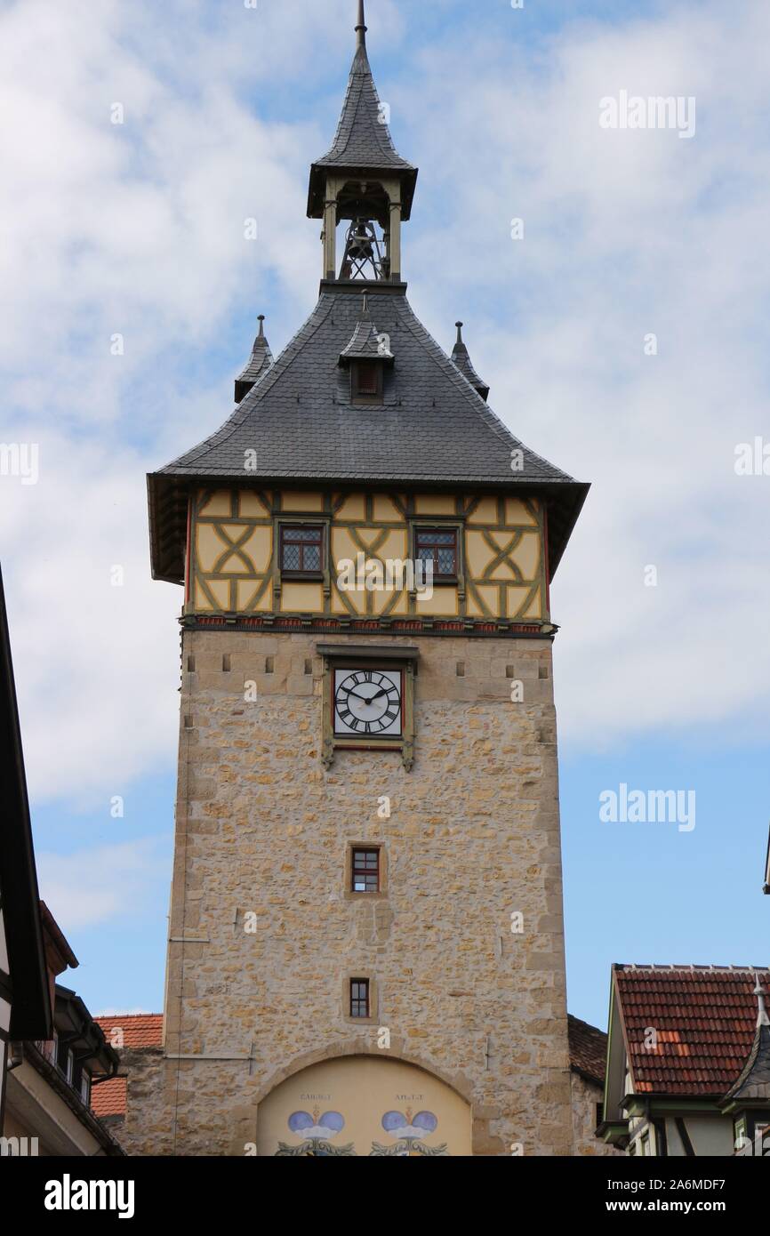 Historische Gebäude in der Altstadt von Marbach am Neckar Foto Stock