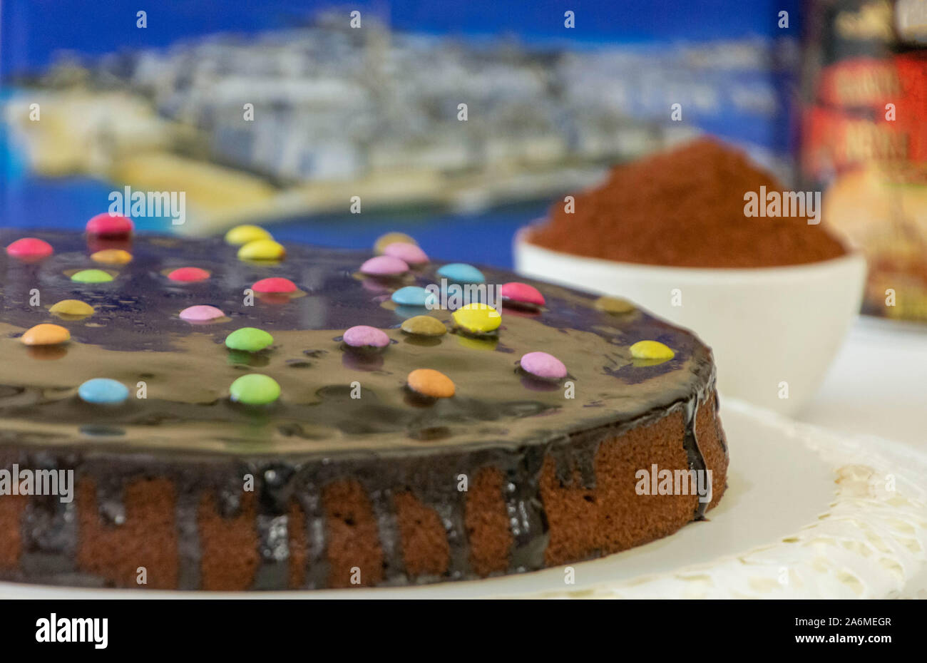 In casa umida torta al cioccolato Foto Stock