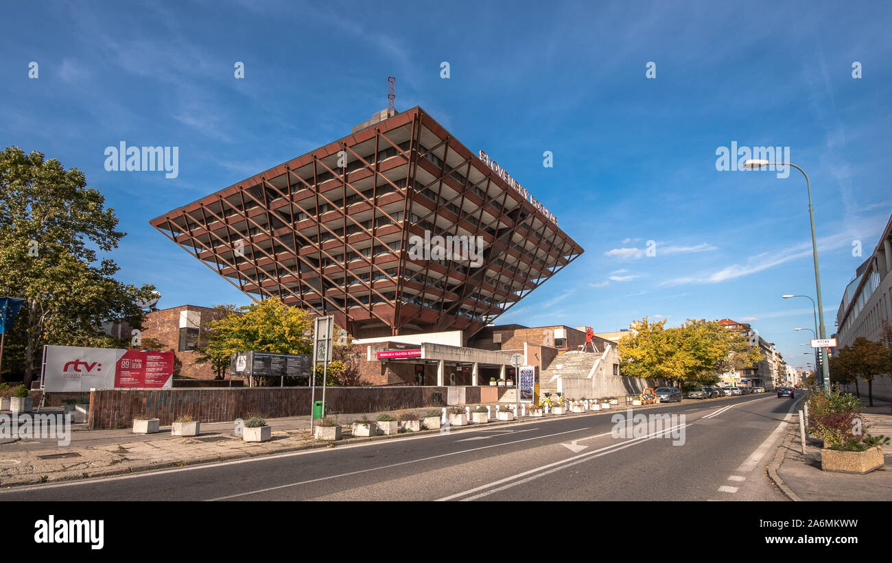 Radio Slovacca edificio. Architetti Stefan Svetko, Stefan Durkovic e Barnaba Kissling Foto Stock