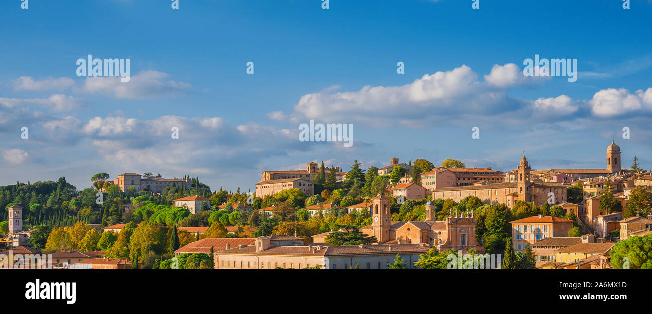 Vista panoramica della splendida Perugia centro storico medievale Foto Stock