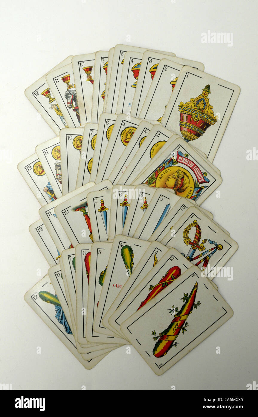 Mazzo di carte spagnolo Foto Stock