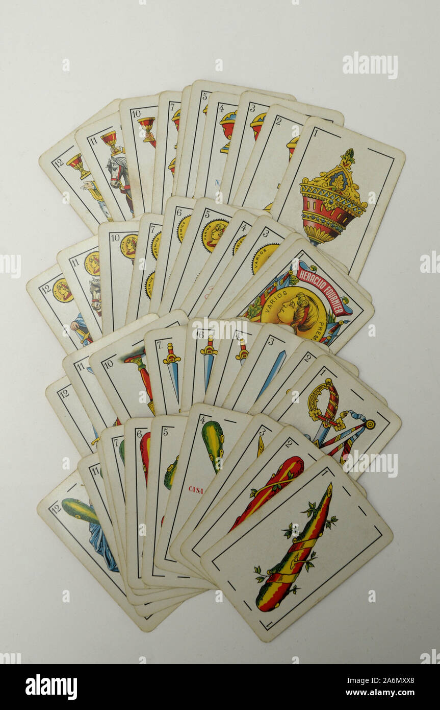 Mazzo di carte spagnolo, Foto Stock