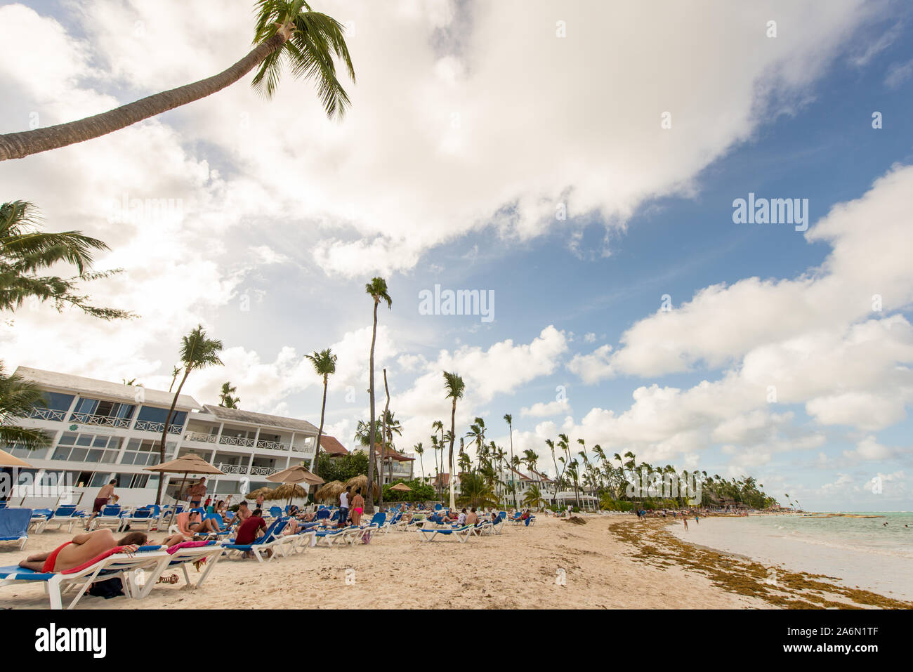 Punta Cana / Repubblica Dominicana - 13 Aprile 2014: Paradiso di vacanza, sole, mare, sabbia e bella vista Foto Stock