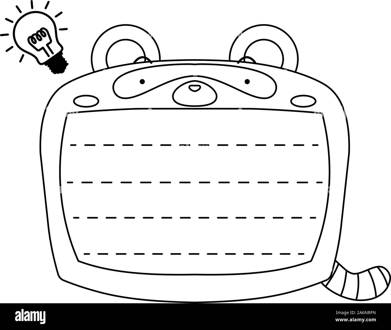 Questa è un immagine della cute Raccoon noteboard Illustrazione Vettoriale