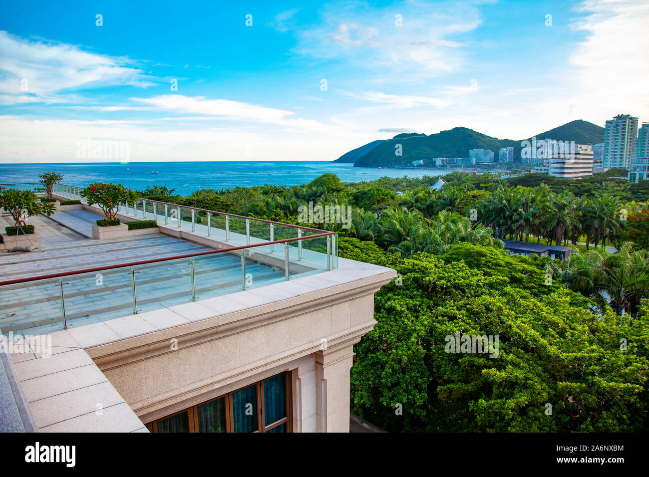 Sanya Hainan in Cina resort di lusso di paesaggio per luce diurna Foto Stock