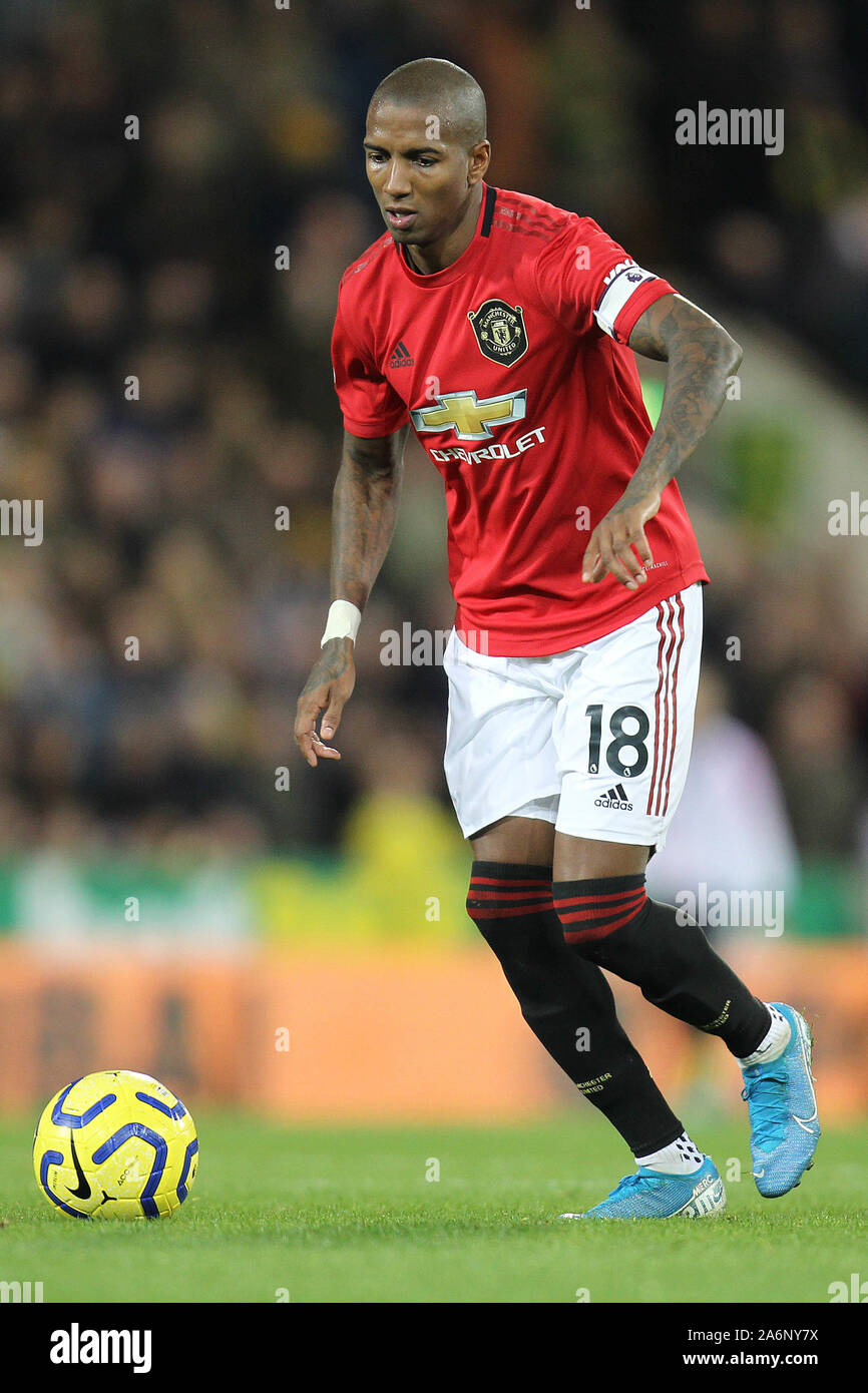 Norwich, Regno Unito. 27 ott 2019. Ashley Giovani del Manchester United durante il match di Premier League tra Norwich City e il Manchester United a Carrow Road il 27 ottobre 2019 a Norwich in Inghilterra. (Foto di Matt Bradshaw/phcimages.com) Credit: Immagini di PHC/Alamy Live News Foto Stock