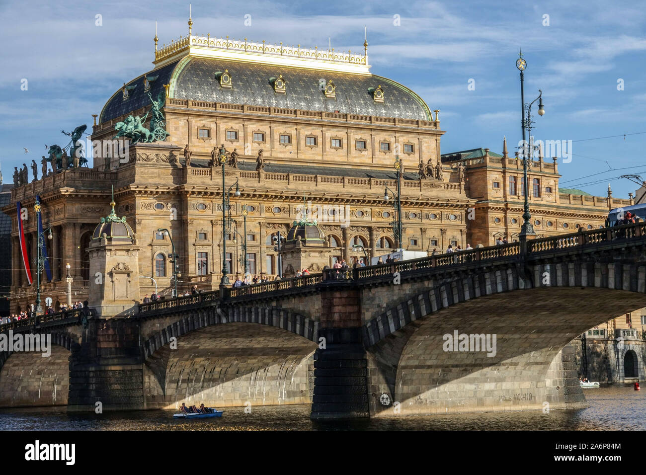 Narodni Divadlo edificio, il Teatro Nazionale di Praga Repubblica Ceca Foto Stock
