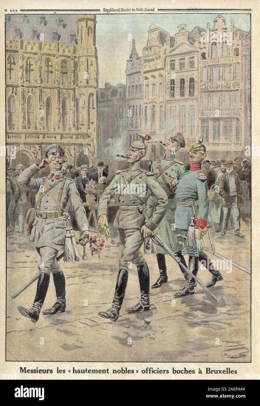 Messieurs les " hautement nobili " officiers boches à Bruxelles - colleghi 'alta dei nobili ufficiali Boche a Bruxelles - In "Le Petit Journal' Francese giornale illustrato - Foto Stock