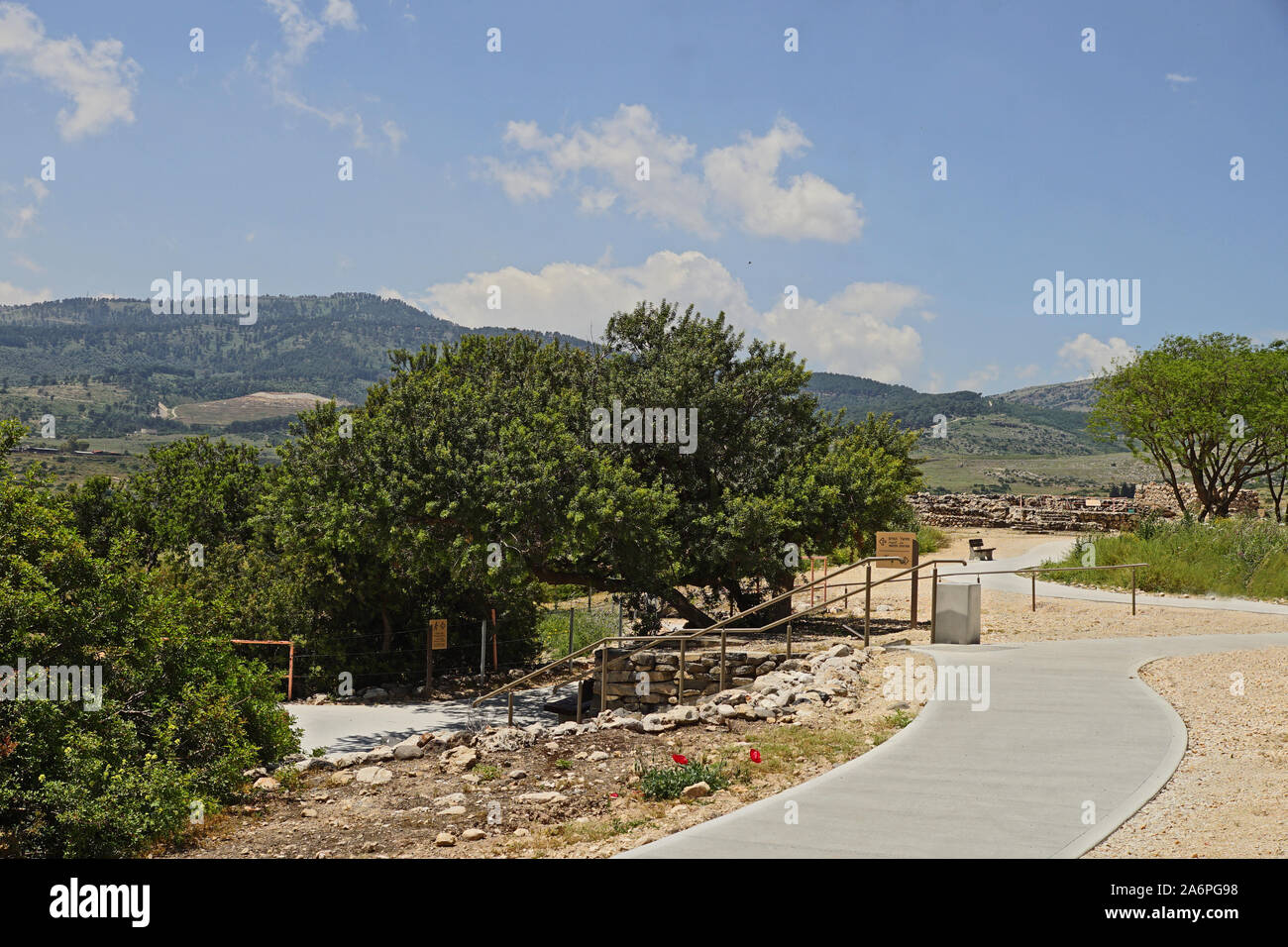 Tel Hazor (anche Hatzor, Tell el-Qedah), è un sito archeologico dillo al sito dell antica Cazor, si trova in Israele, Galilea superiore. In Medio Bronz Foto Stock