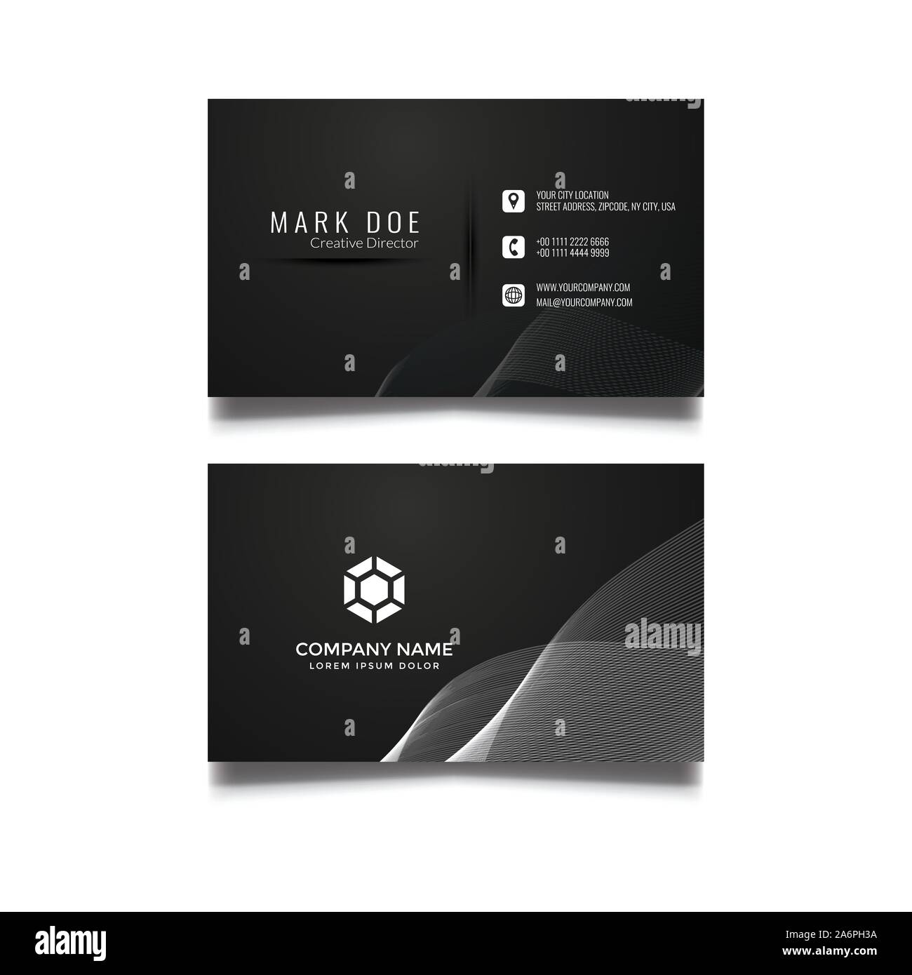 Moderno e creativo Clean Business Card Template Illustrazione Vettoriale