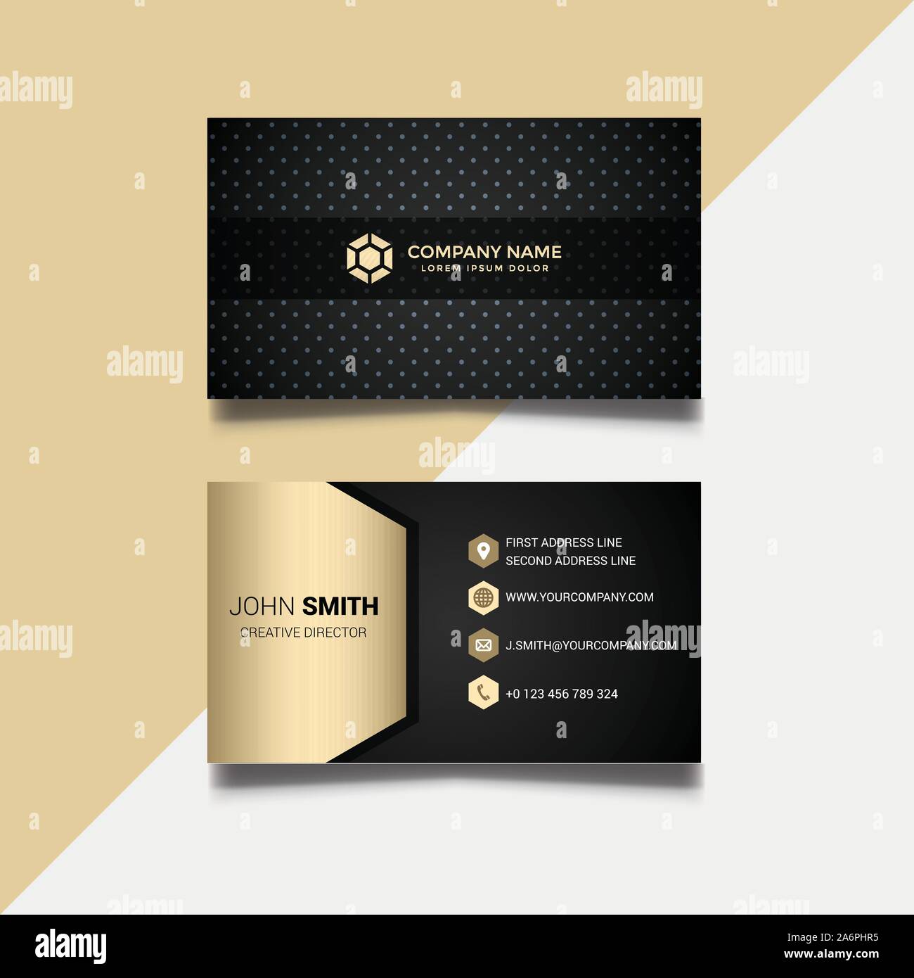 Moderno e creativo Clean Business Card Template Illustrazione Vettoriale
