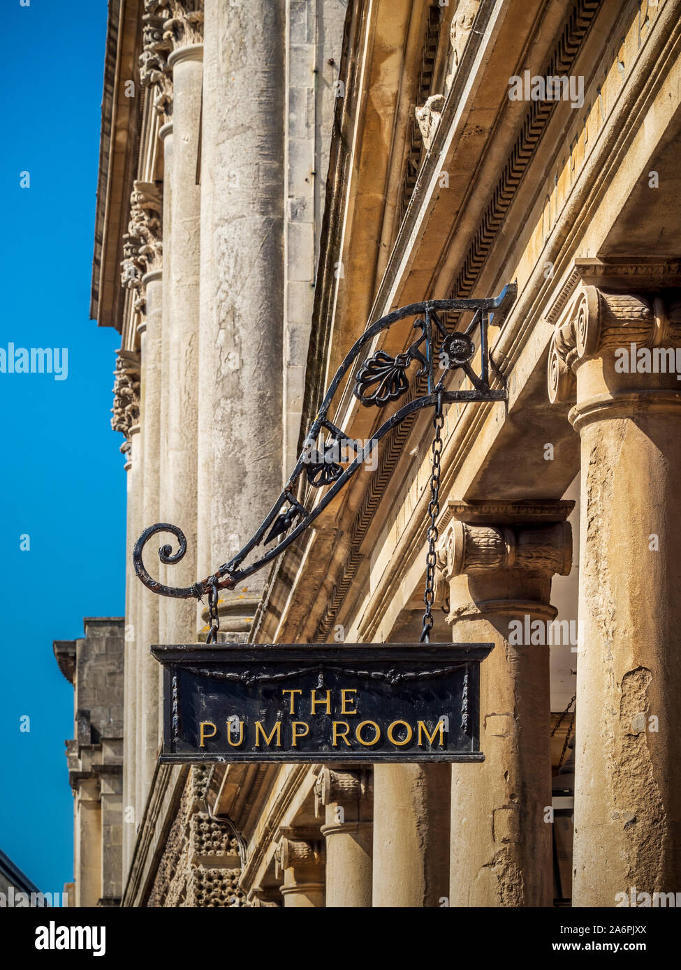 La camera della pompa, Bagni Romani, bagno, Somerset, Regno Unito. Foto Stock