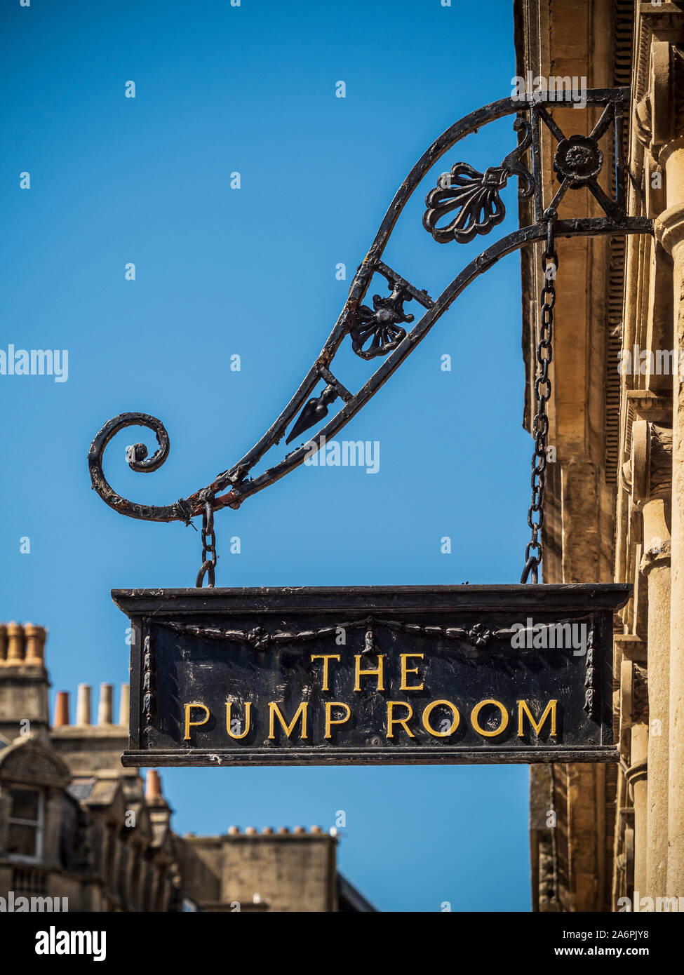 La camera della pompa, Bagni Romani, bagno, Somerset, Regno Unito. Foto Stock