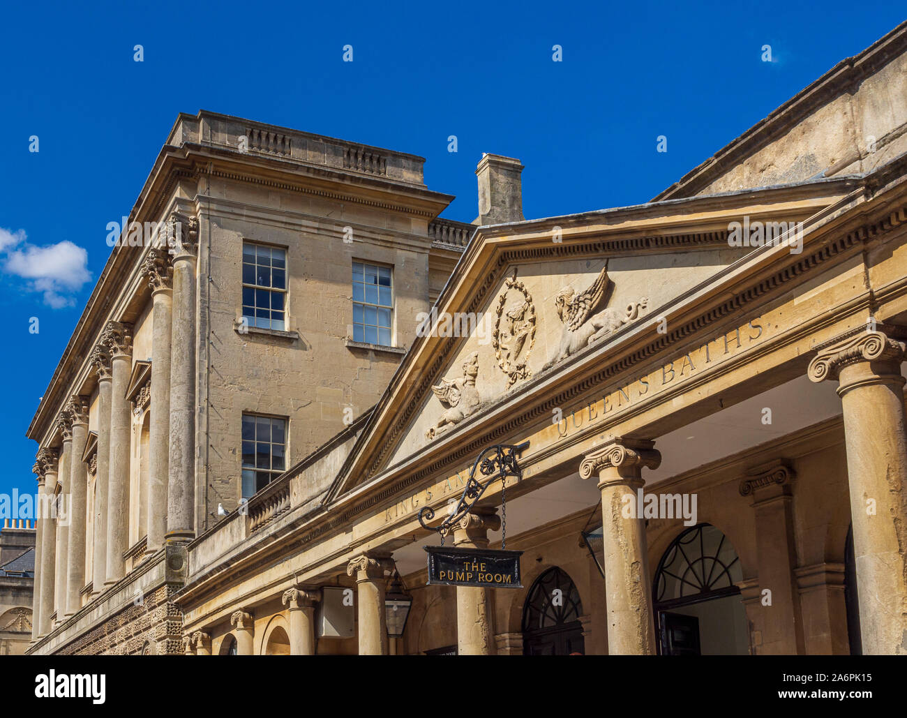 La camera della pompa, Bagni Romani, bagno, Somerset, Regno Unito. Foto Stock