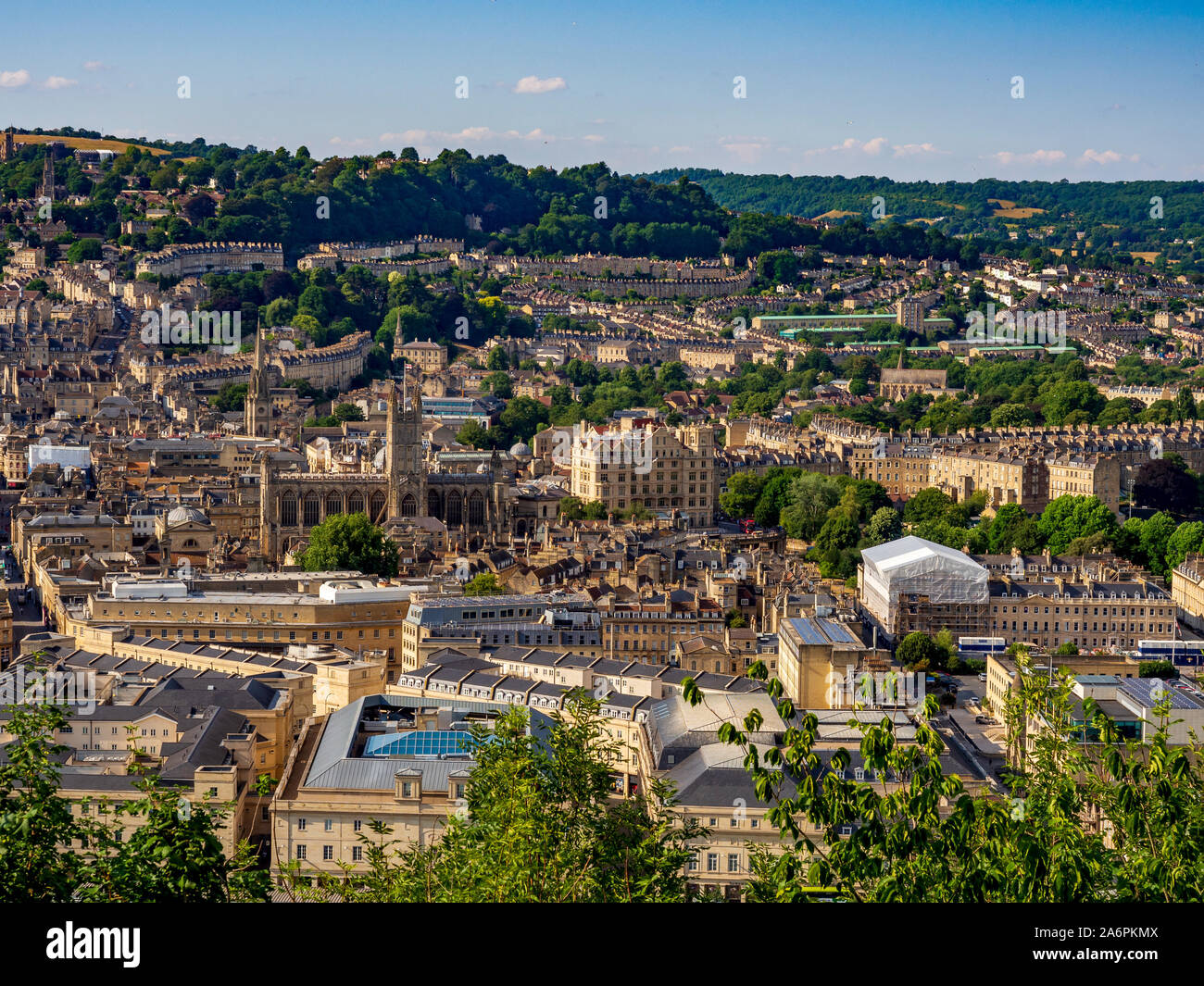 Bath City, Somerset, Regno Unito. Vista da Alexandra Park. Foto Stock