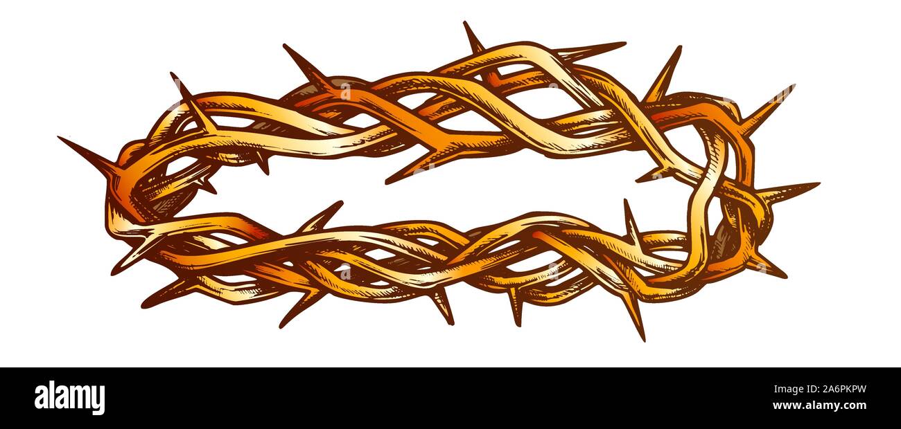 La corona di spine simbolo religioso vettore di colore Illustrazione Vettoriale