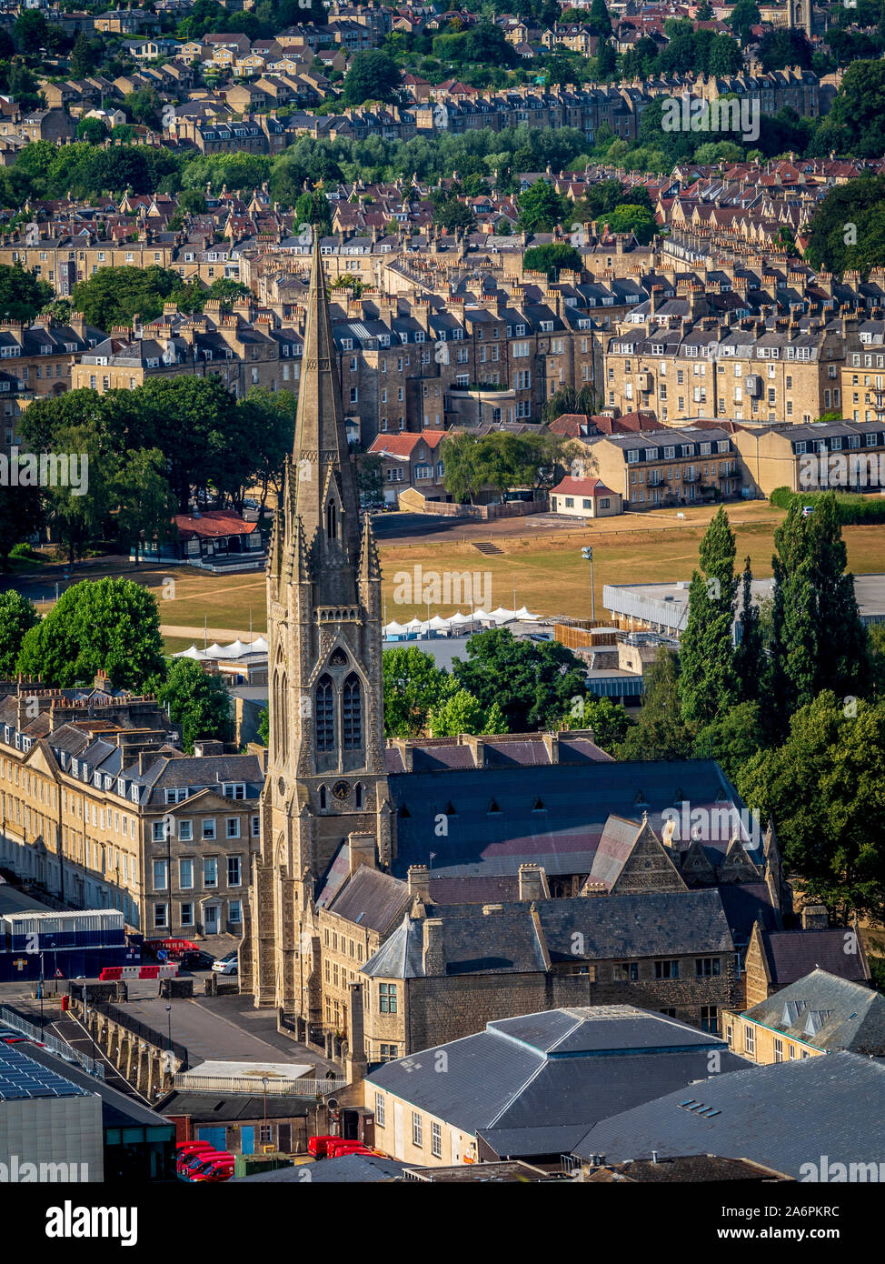 San Giovanni Evangelista chiesa cattolica romana, South Parade nel sud-est della sezione del centro di Bath, Somerset, Regno Unito. Foto Stock