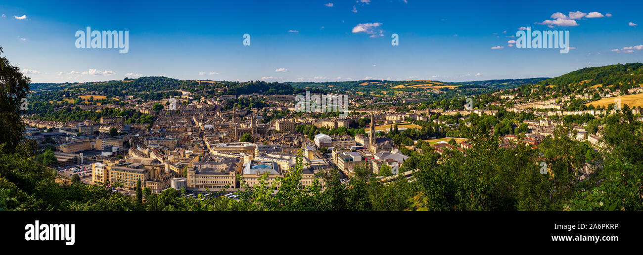 Vista panoramica della città di Bath, Somerset, Regno Unito. Vista da Alexandra Park. Foto Stock