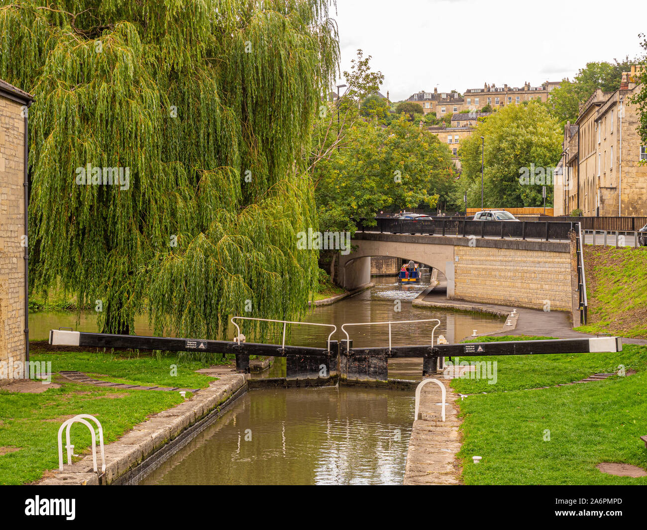 Kennet & Avon Canal - serratura 7, bagno, Somerset, Regno Unito. Foto Stock