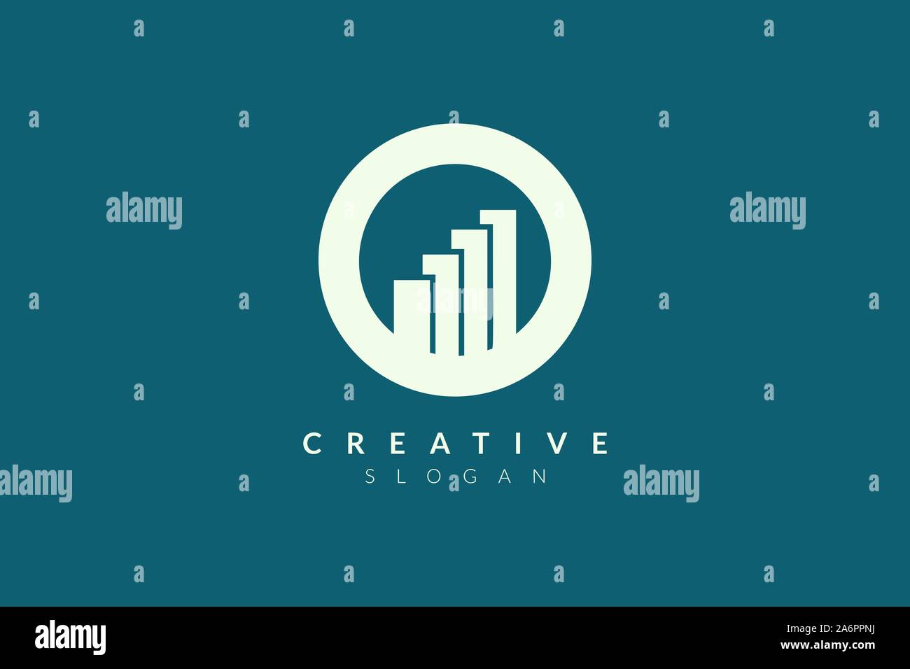 Combinazione di cerchio logo design con grafico a barre. Minimalista e moderno vettore illustration design adatto per viaggi di affari o di un marchio Illustrazione Vettoriale