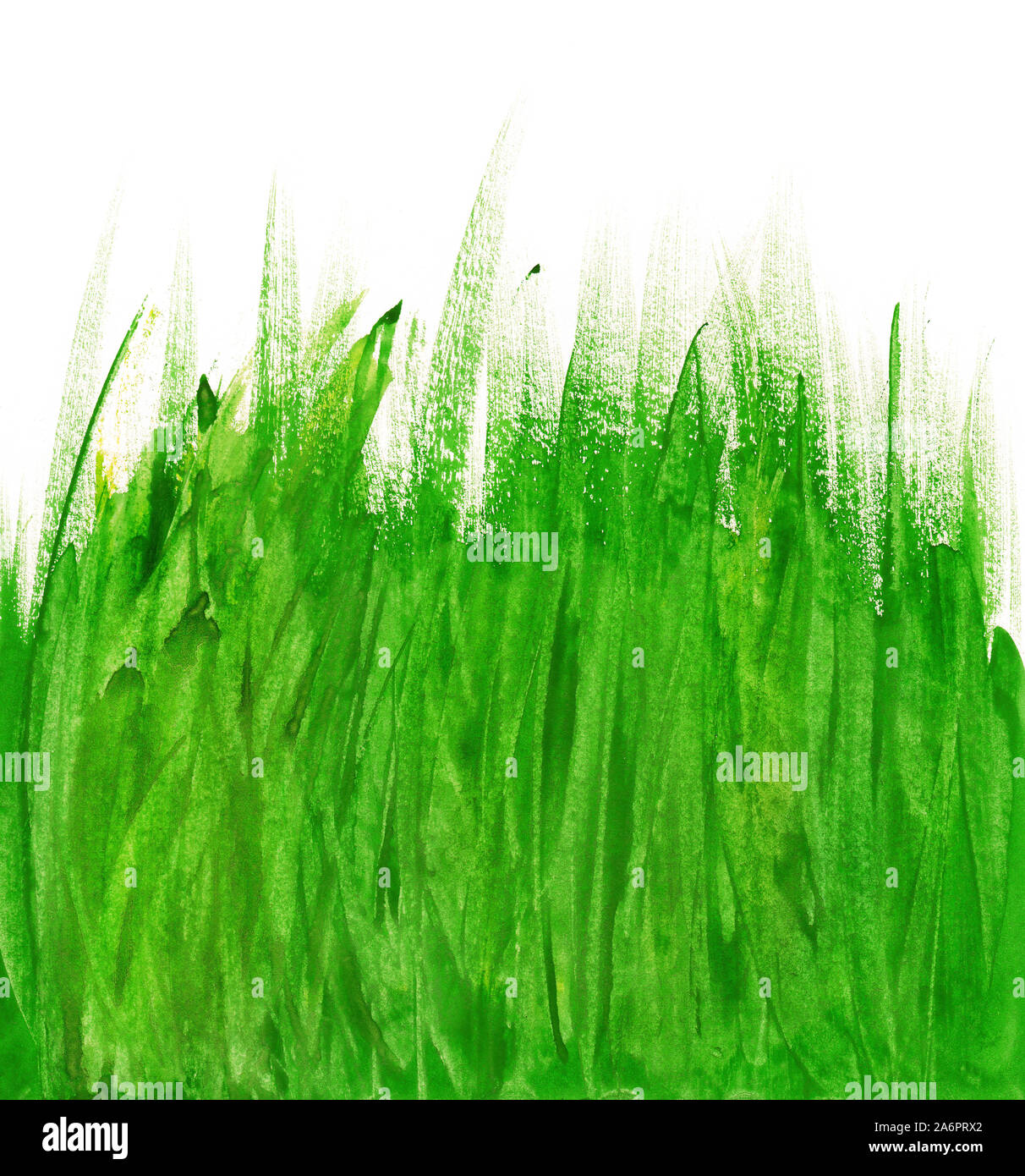 Abstract disegnati a mano sfondo acquerelli: estate paesaggio con erba verde. Ottimo per le textures, vintage design e carta da parati di lusso Foto Stock