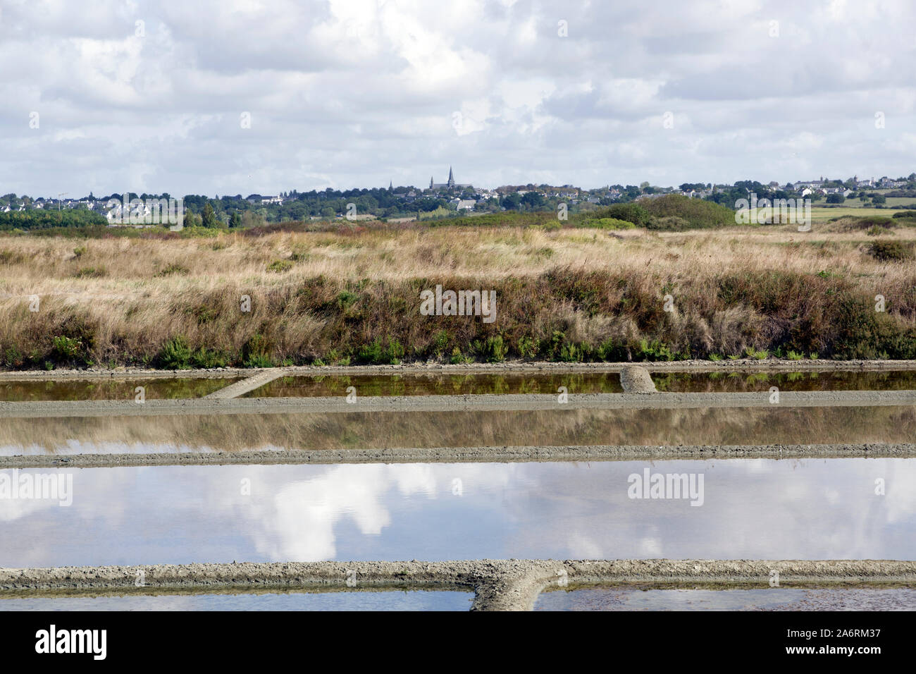 Guerande visti dal Marais salant Foto Stock