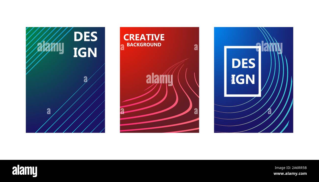 Coperchio della linea design astratto di sfondo banner template vettoriale brochure moderno. Colore minimo di forma geometrica concetto vuoto. Poster trendy gradiente impostata Illustrazione Vettoriale