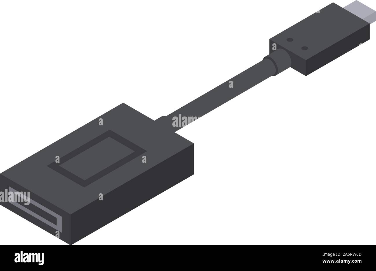 Usb adattatore HDMI, l'icona di stile isometrico Illustrazione Vettoriale