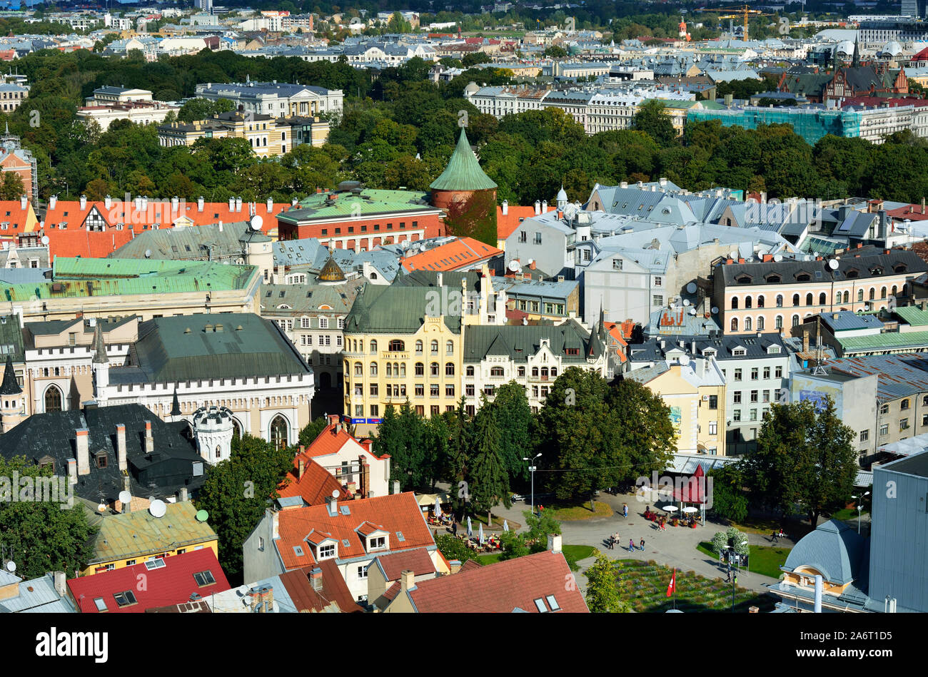 La Città Vecchia, un sito Patrimonio Mondiale dell'Unesco. Riga, Lettonia Foto Stock
