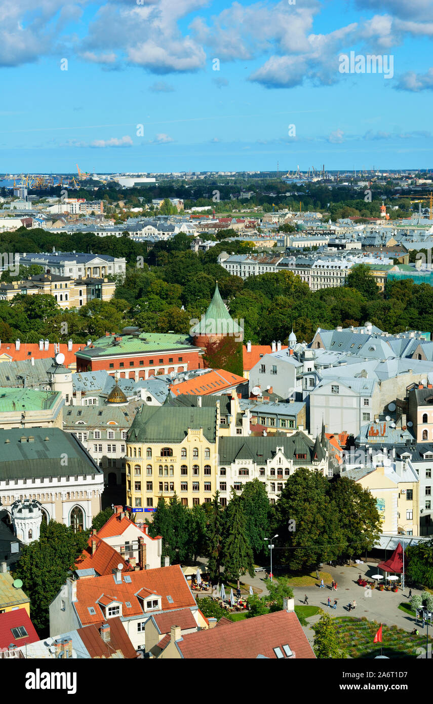 La Città Vecchia, un sito Patrimonio Mondiale dell'Unesco. Riga, Lettonia Foto Stock
