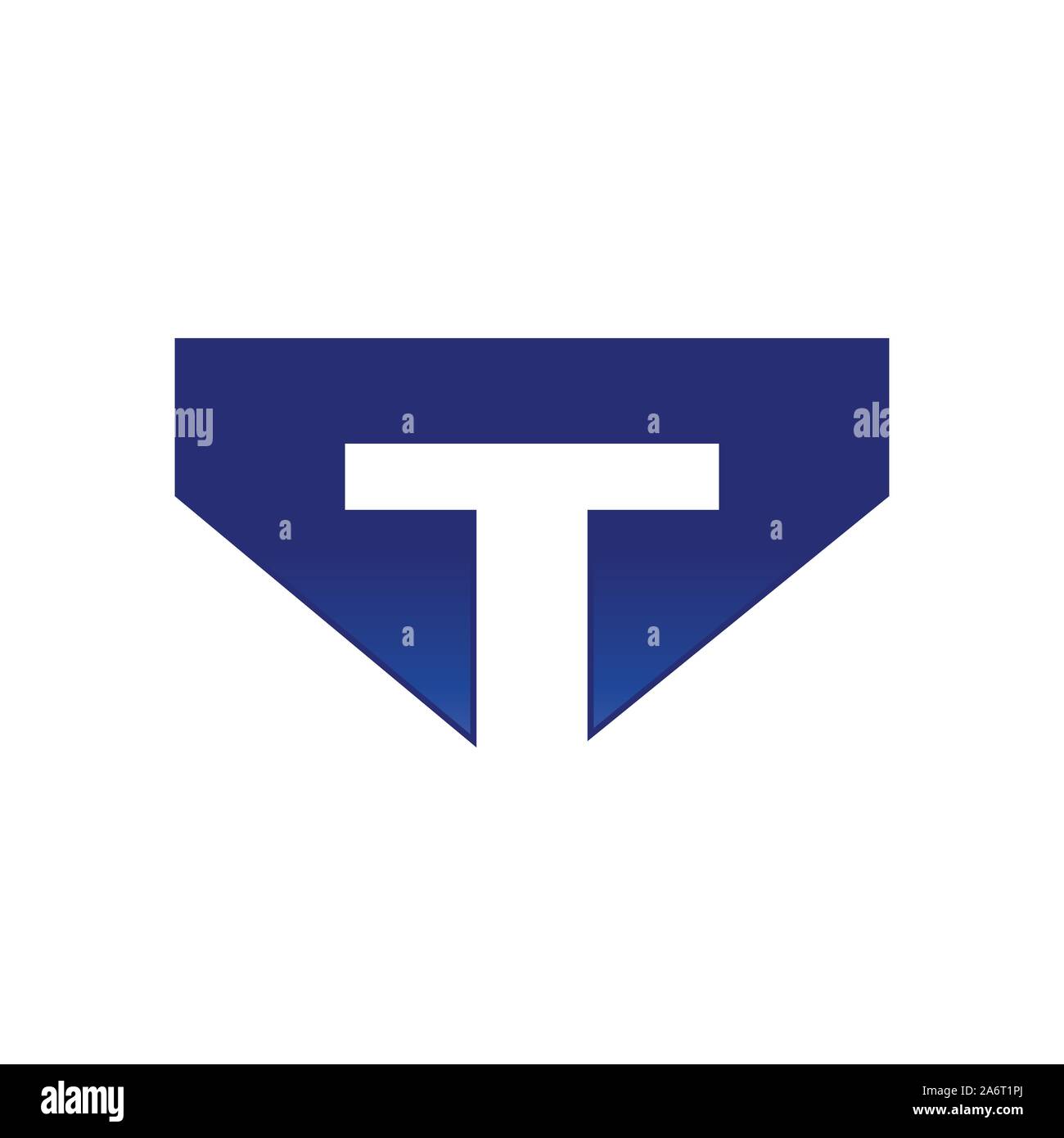 T iniziale Lettermark simbolo vettore Logo grafico del modello di progettazione Illustrazione Vettoriale