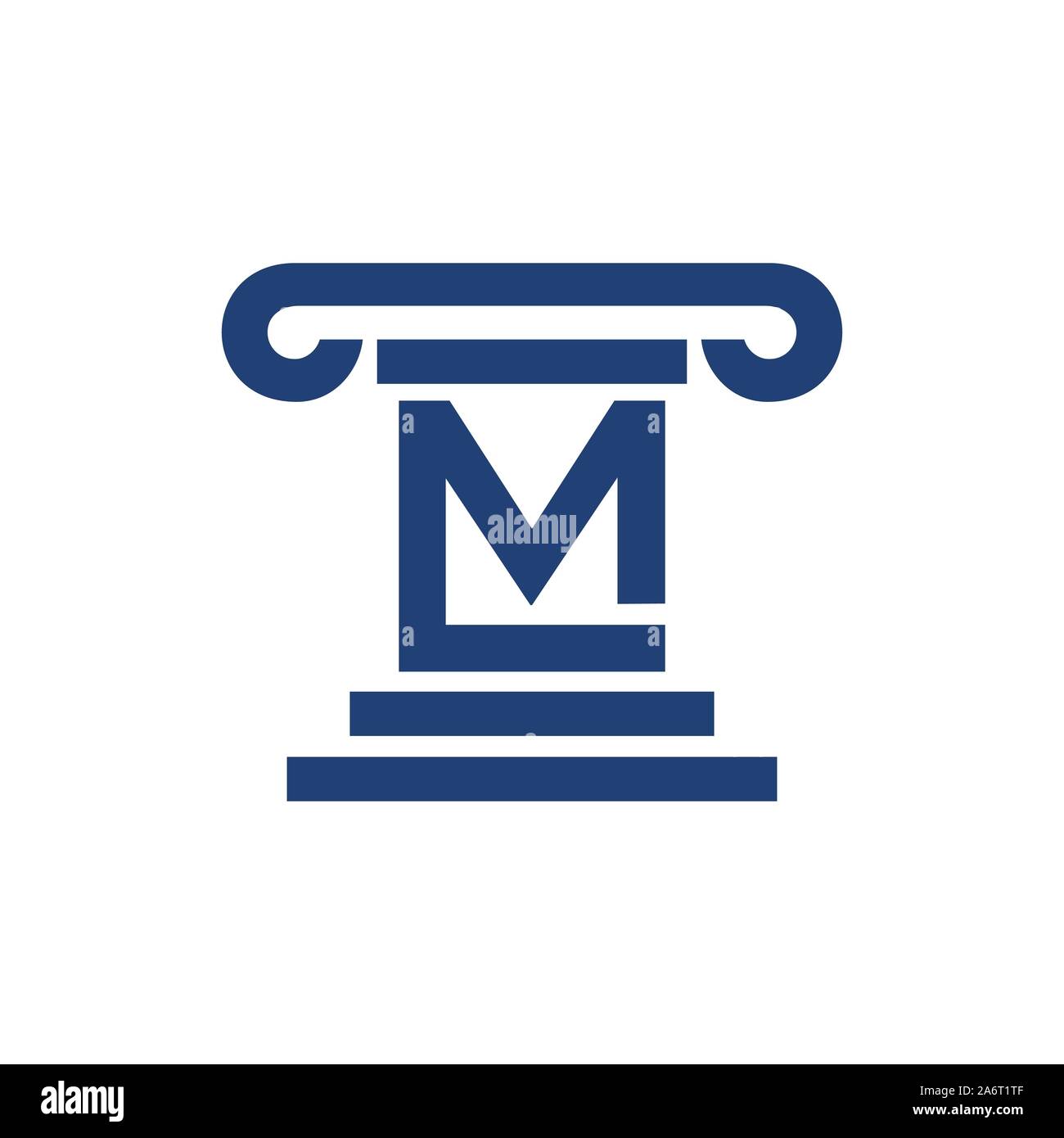 Legge iniziale del montante M Lettermark simbolo vettore Logo grafico del modello di progettazione Illustrazione Vettoriale