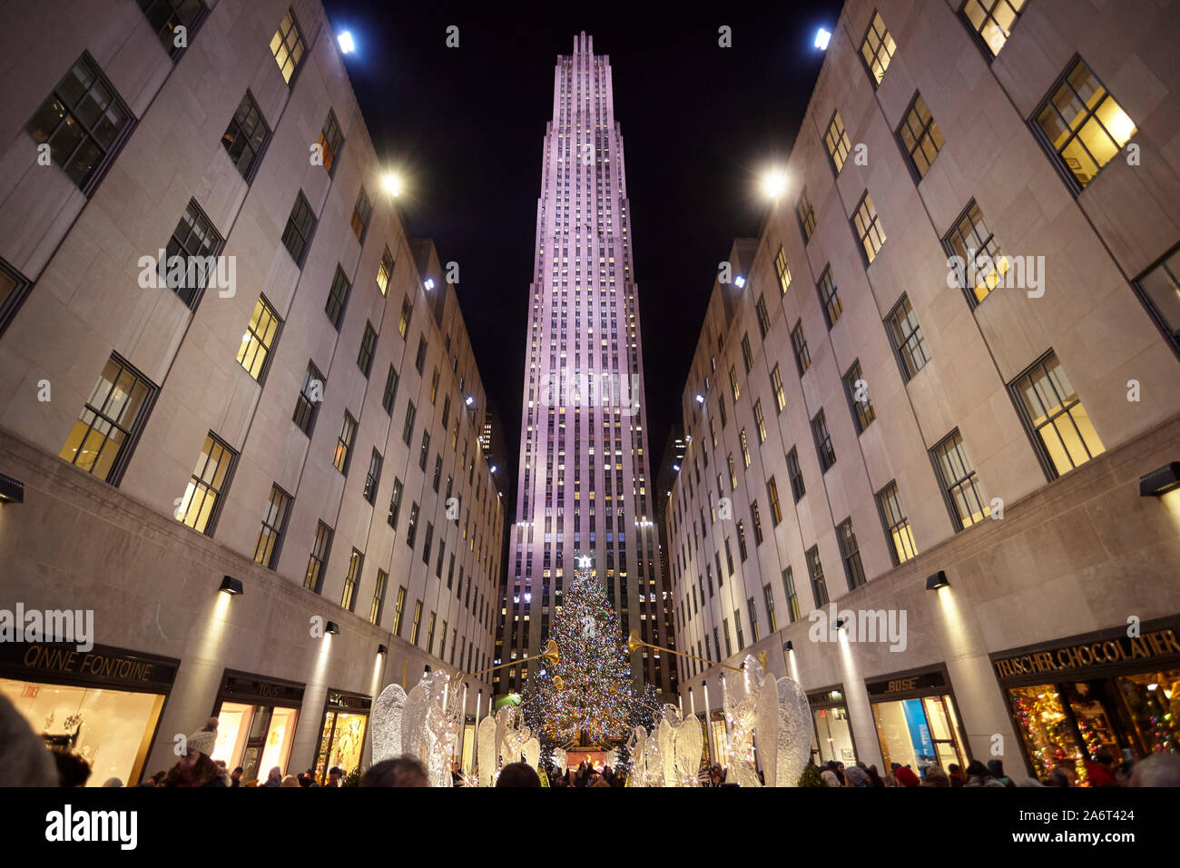 Le celebrazioni del Natale al Rockefeller Center di New York, Stati Uniti d'America. Foto Stock