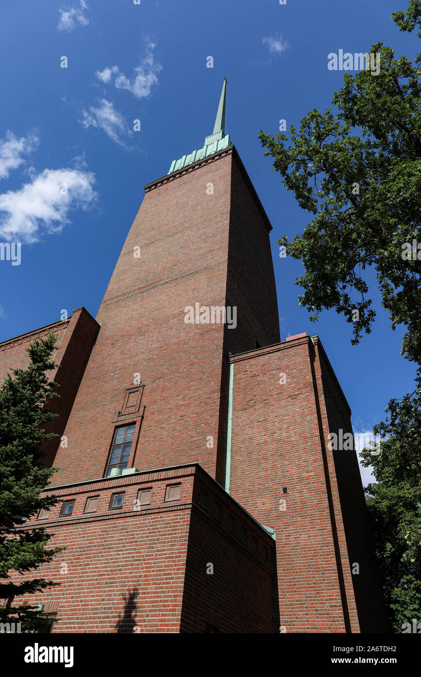 Mikael Agricola campanile a Helsinki in Finlandia Foto Stock