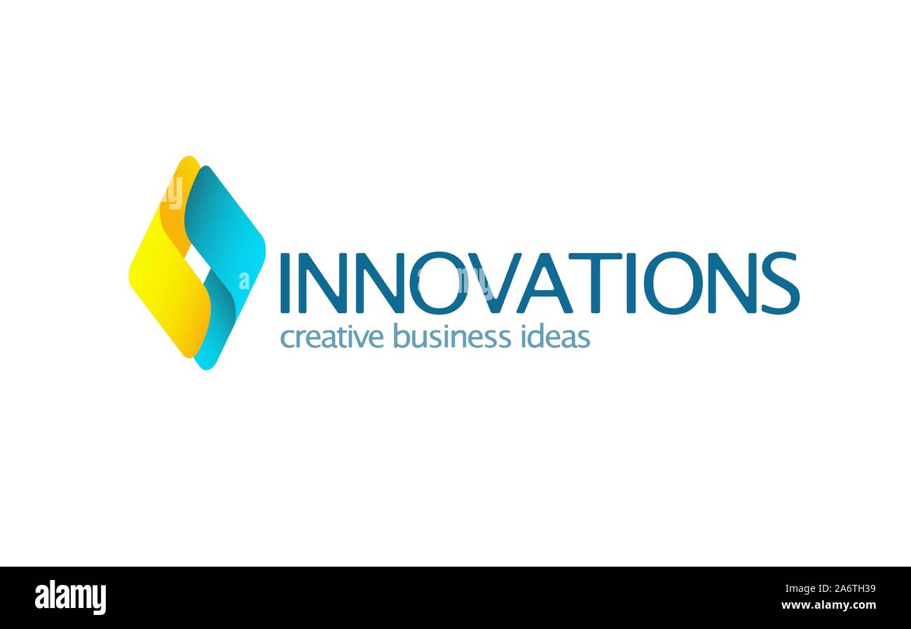 Vettore di un logo minimalista di una innovativa azienda su sfondo bianco Illustrazione Vettoriale