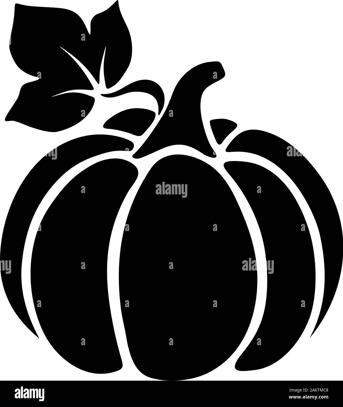 Vettore silhouette nera di una zucca. Illustrazione Vettoriale