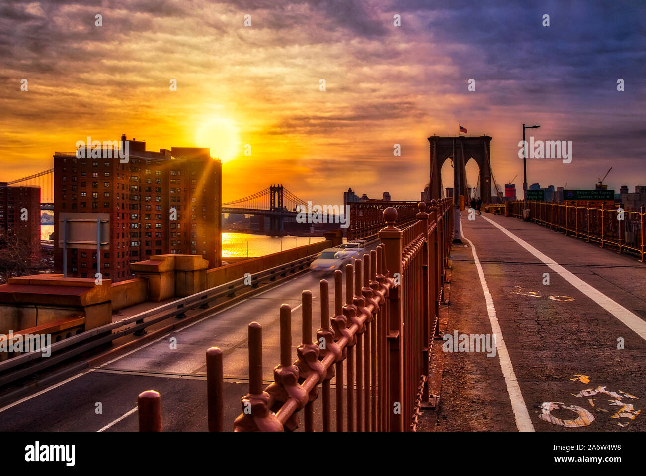 Ponte di Brooklyn a New York City e New York Foto Stock