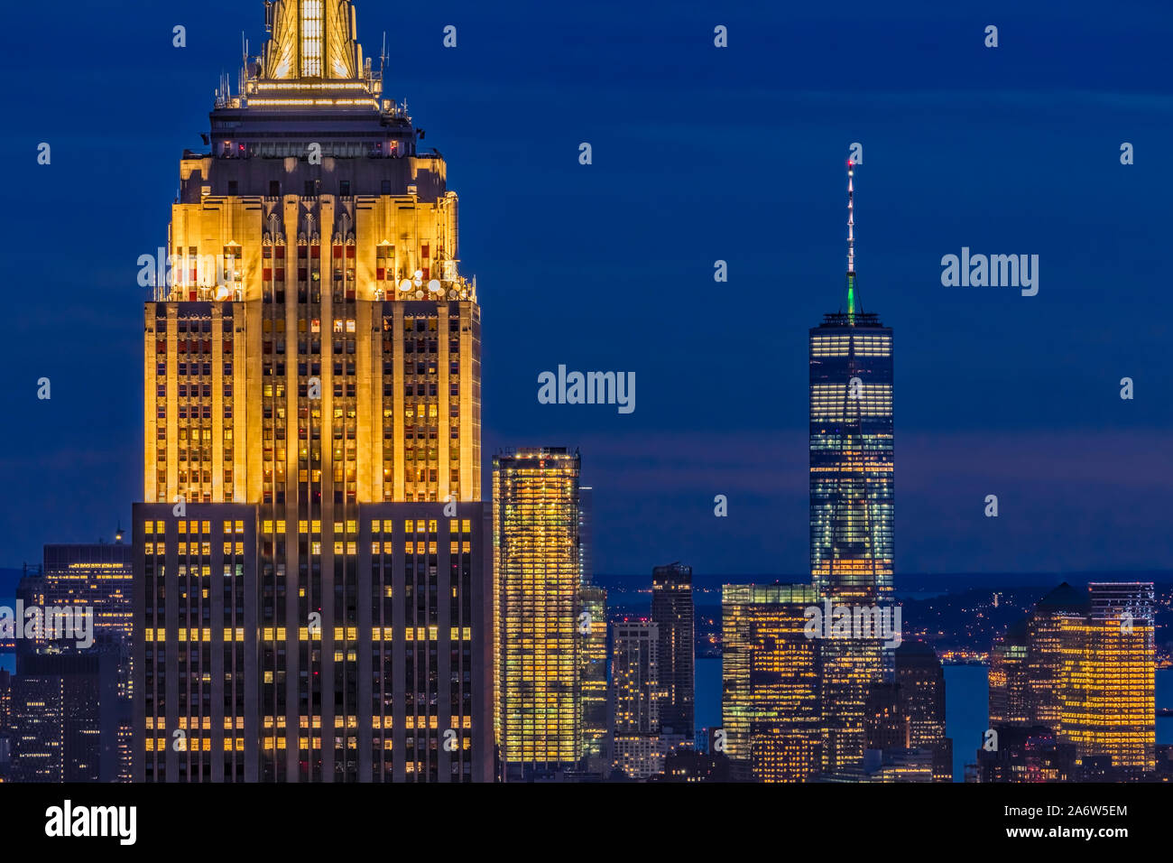 Empire State Building ESB World Trade Center WTC NYC Foto Stock