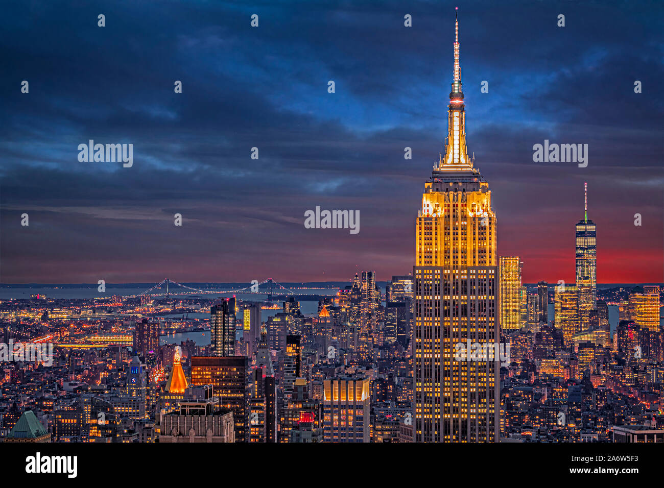 Empire State Building ESB World Trade Center WTC NYC Foto Stock
