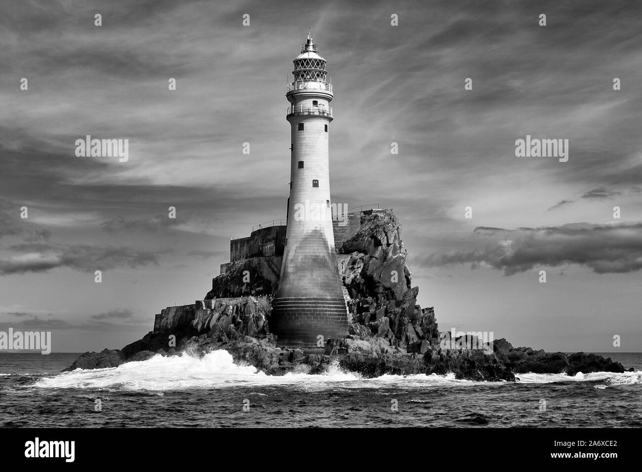 Fastnet Rock Lighthouse, Cape Clear Island, nella contea di Cork, Irlanda Foto Stock