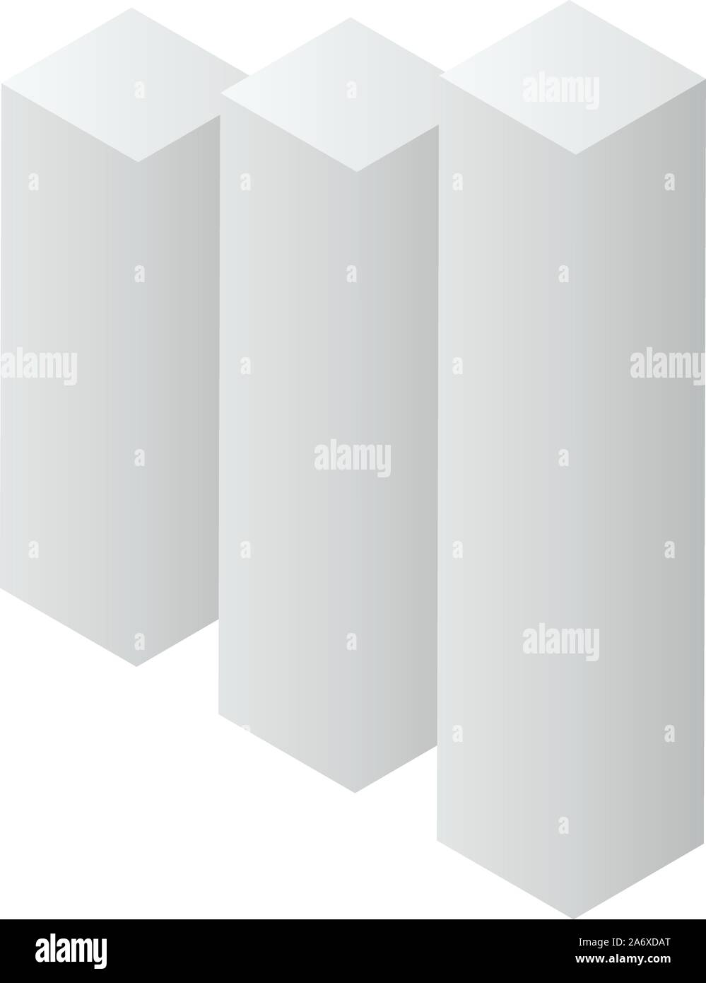 Grigio barre del grafico icona, stile isometrico Illustrazione Vettoriale