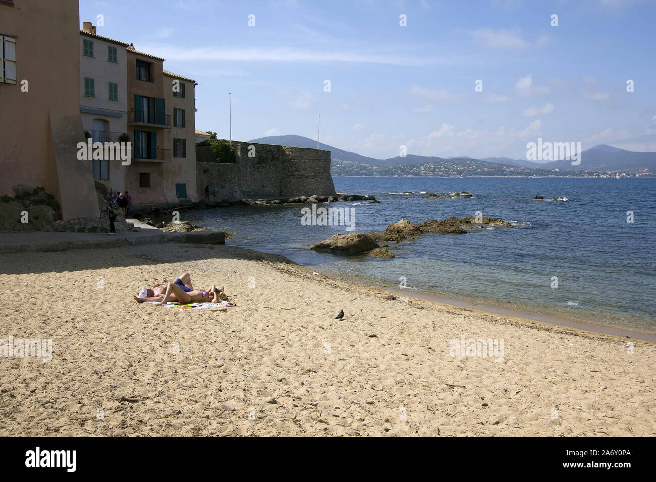 La Ponche Beach di St Tropez, Francia Foto Stock
