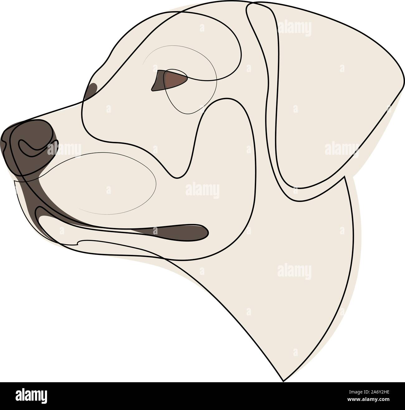 Linea continua Labrador Retriever. Singola linea stile minimal Labrador cane illustrazione vettoriale Illustrazione Vettoriale