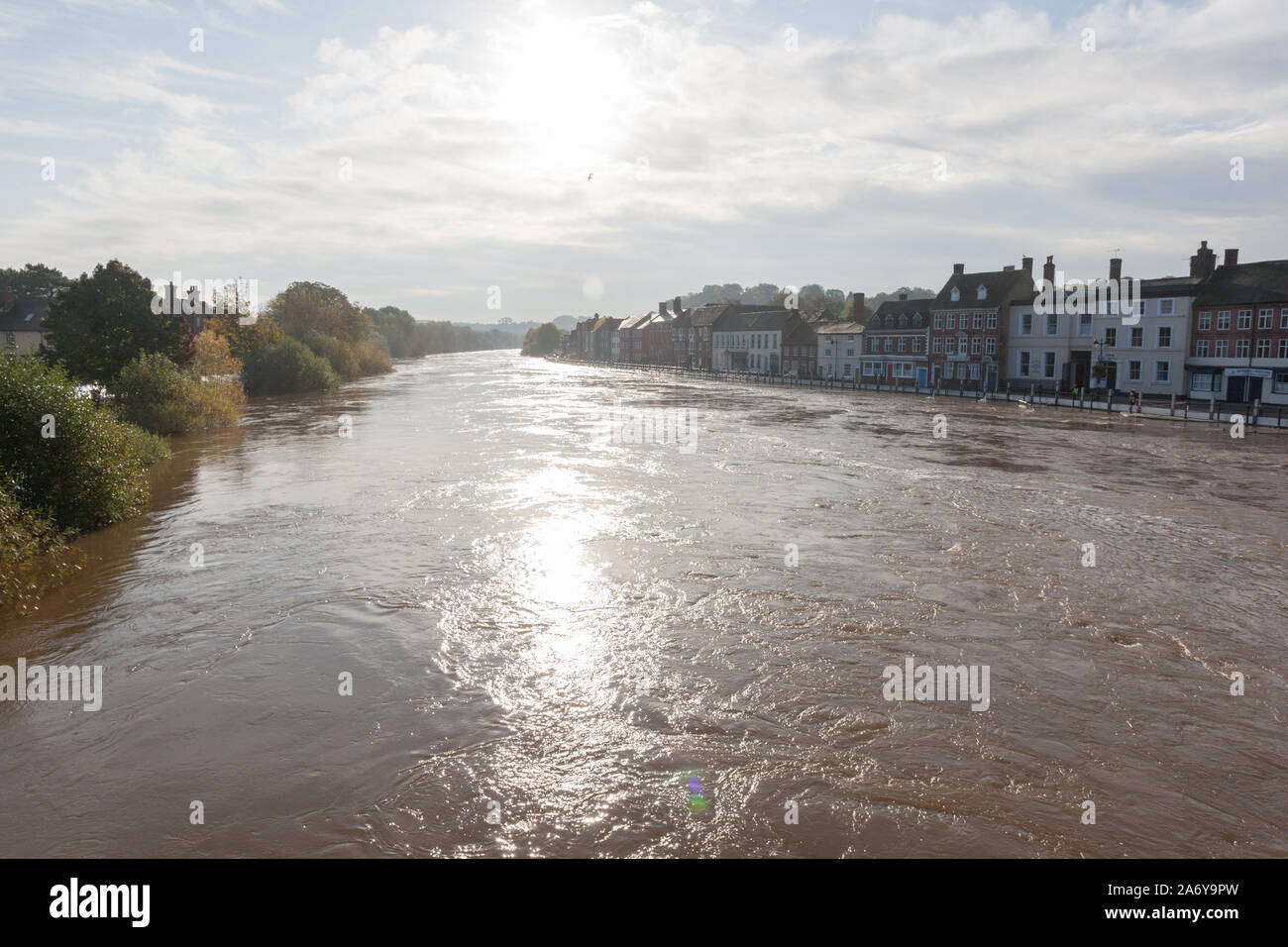 Bewdley, Worcestershire, in condizioni di allagamento, 2019. Regno Unito Foto Stock